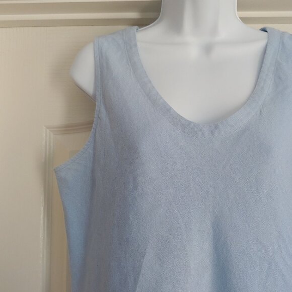 Eileen Fisher Ice Blue Irish Linen Shift Dress Lagom Cottage Lagonlook L - Picture 3 of 13